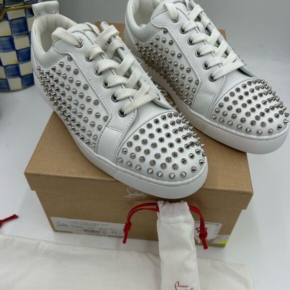 Men's Christian Louboutin, Louis Jr spikes sneakers size 42 made in Italy - Picture 3 of 15